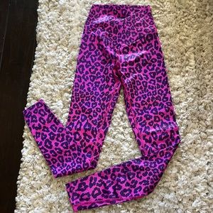 Beach Riot Sparkle Pink Leopard Leggings